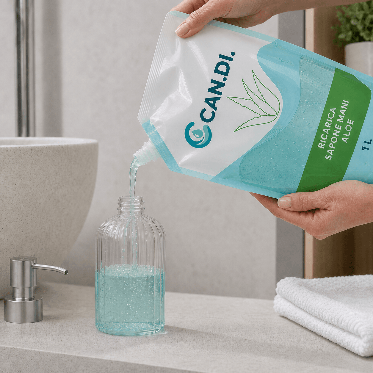 Ricarica Sapone Mani Aloe 1 l – miniatura 3