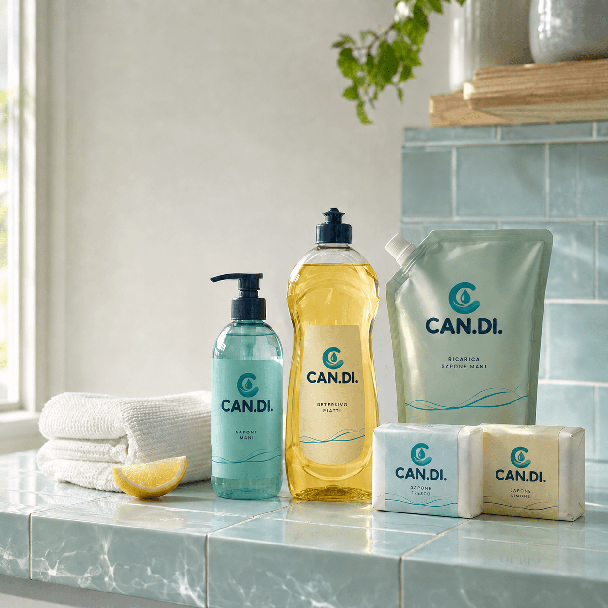 Sapone mani, detersivo piatti e saponi CAN.DI.